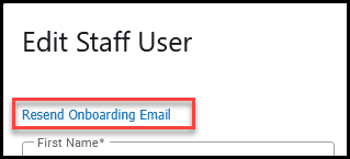 Resend onboarding email